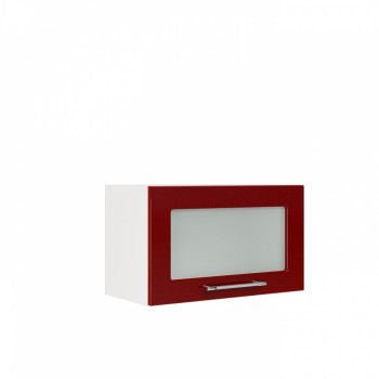 Бруклин ШВГС 600 Шкаф верхний горизонтальный со стеклом (Бетон белый/корпус Белый) в Битках - bitki.mebel54.com | фото