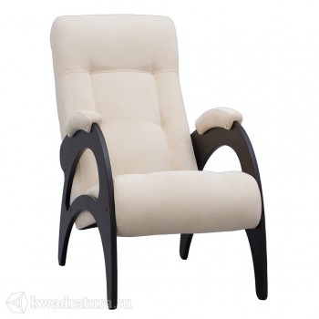 Кресло для отдыха Неаполь Модель 9 без лозы (Венге-эмаль/Ткань Ваниль Verona Vanilla) в Битках - bitki.mebel54.com | фото