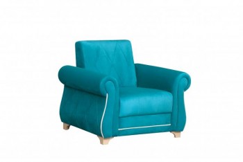 Кресло для отдыха "Порто" (велюр киви бирюза / микровельвет крем) в Битках - bitki.mebel54.com | фото