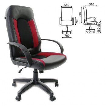Кресло офисное BRABIX Strike EX-525 (черно-красный) в Битках - bitki.mebel54.com | фото