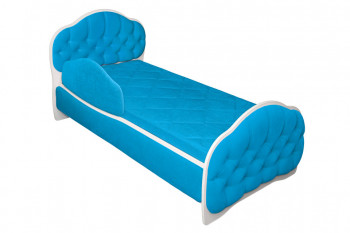 Кровать 170 Гармония 84 Ярко-голубой (мягкий бортик) в Битках - bitki.mebel54.com | фото