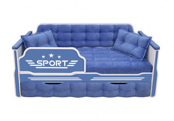 Кровать 170 серии Спорт 1 ящик 85 Синий (подушки) в Битках - bitki.mebel54.com | фото