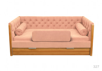 Кровать 180 серии Леди + ящик 15 Бледно-розовый (мягкий бортик/подушка валик) в Битках - bitki.mebel54.com | фото