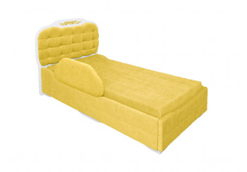 Кровать 190 Атлет Lux 74 Жёлтый (мягкий бортик) в Битках - bitki.mebel54.com | фото