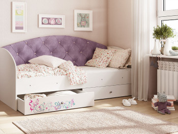 Кровать детская Эльза Белый/Фиолетовый в Битках - bitki.mebel54.com | фото