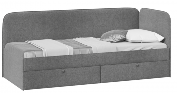 Кровать «Молли» с мягкой обивкой (900) тип 1 (Микровелюр Scandi Graphite 22) в Битках - bitki.mebel54.com | фото