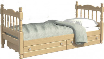 Кровать одинарная Аленка из массива сосны 800*1890 Сосна в Битках - bitki.mebel54.com | фото