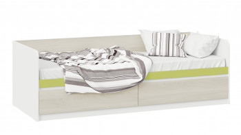 Кровать «Сканди» с 2 ящиками Дуб Гарден/Белый/Зеленый в Битках - bitki.mebel54.com | фото