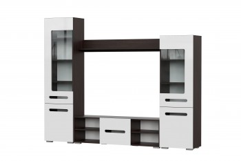 Мебель для гостиной МГС 6 (Исполнение 1/Венге/Белый глянец) в Битках - bitki.mebel54.com | фото