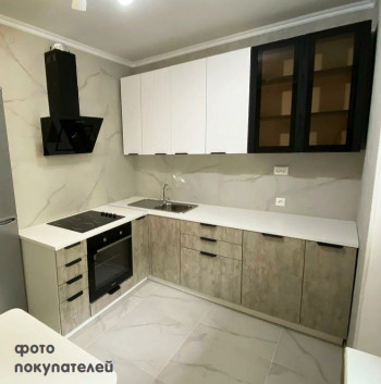 Модульная кухня Норд 1,6 м (Софт даймонд/Камень беж/Белый) в Битках - bitki.mebel54.com | фото