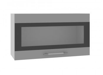 Ройс ВПГСФ 800 Шкаф верхний горизонтальный со стеклом с фотопечатью высокий (Графит софт/корпус Серый) в Битках - bitki.mebel54.com | фото