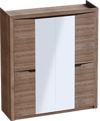 Шкаф четырехдверный Соренто с комплектом полок (3 шт)Дуб стирлинг/Кофе структурный матовый в Битках - bitki.mebel54.com | фото