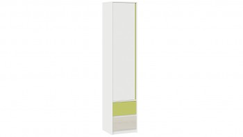 Шкаф для белья комбинированный «Сканди» Дуб Гарден/Белый/Зеленый в Битках - bitki.mebel54.com | фото