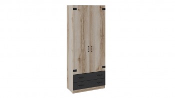 Шкаф для одежды комбинированный «Окланд» (Фон Черный/Дуб Делано) в Битках - bitki.mebel54.com | фото