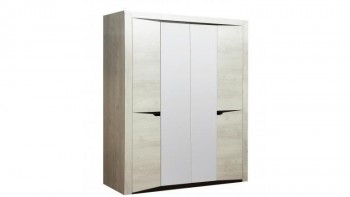 Шкаф для одежды "Лючия" (4-х дв.) (венге / белый) в Битках - bitki.mebel54.com | фото