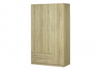 Шкаф для платья и белья 3-х дверный без зеркала Дуб Сонома в Битках - bitki.mebel54.com | фото