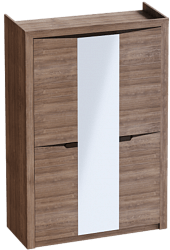 Шкаф трехдверный Соренто Дуб стирлинг/Кофе структурный матовый в Битках - bitki.mebel54.com | фото